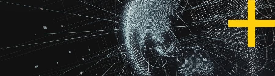 Digital wireframe globe with connecting lines on a dark background, symbolizing data and connectivity in the future of TV advertising.